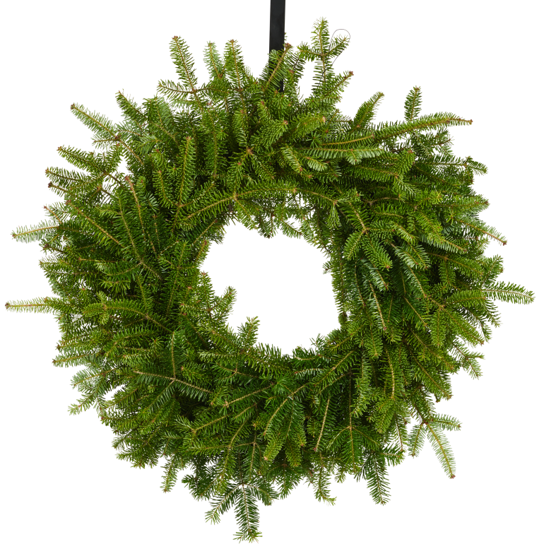 Couronne de Noël Fraîche – 12 po (17 po de Large), Naturelle