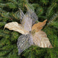 Poinsettia Décoratif de Noël – 33 cm, Ensemble de 3