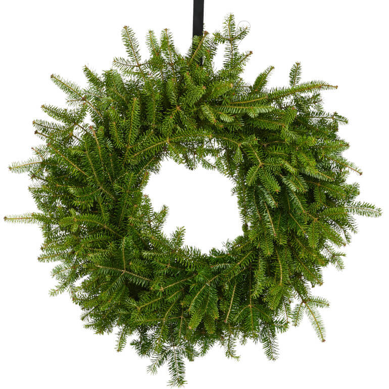 Fresh Christmas Wreath – 12in (17in Wide), Natural