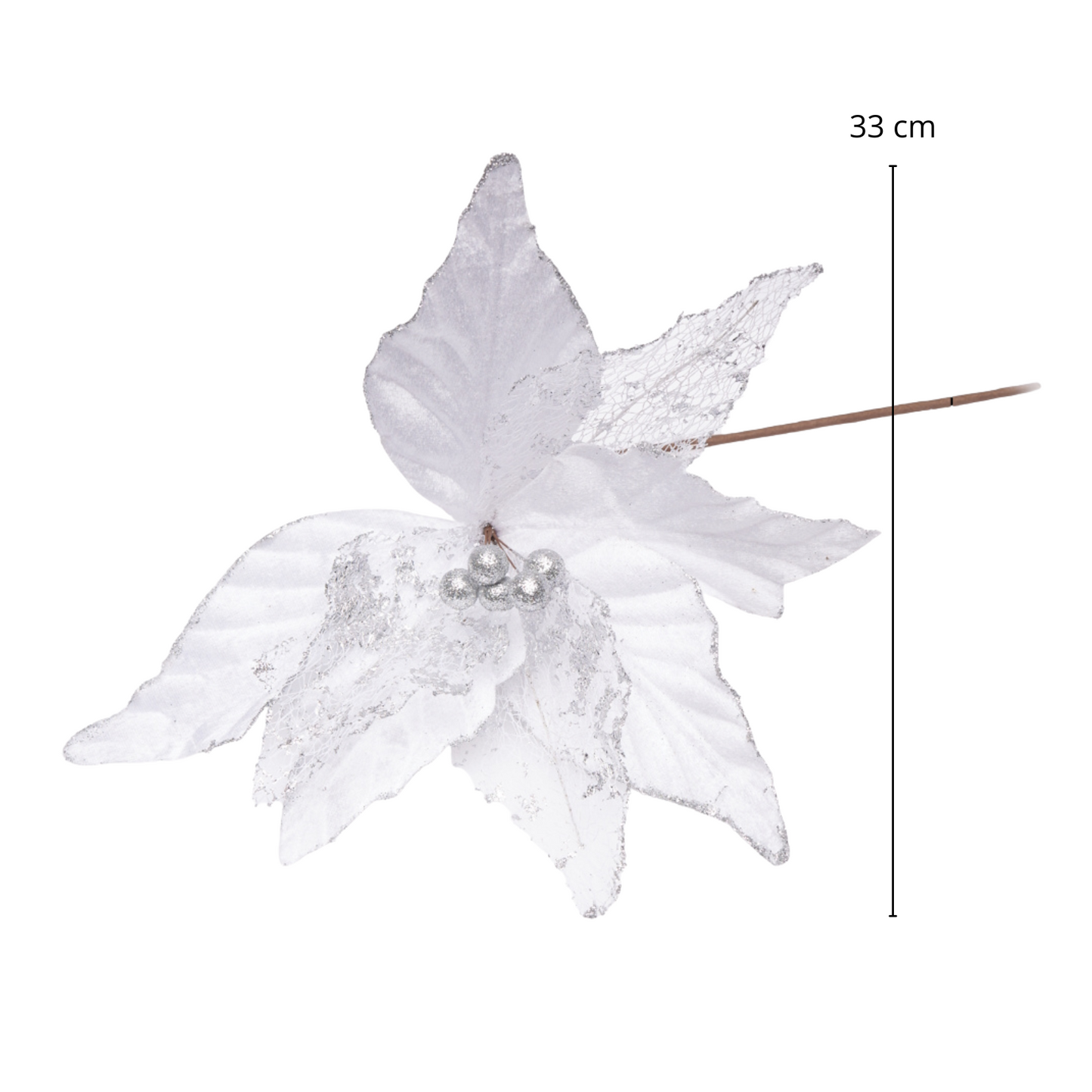 Poinsettia Décoratif de Noël – 33 cm, Ensemble de 3
